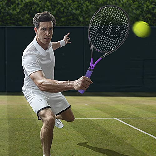 LUNNADE Adults Tennis Racket 27 Inch, Shockproof Carbon Fiber Tennis Racquet Light-Weight, Pre-Strung and Regrip, Suitable for Beginners to Intermediate Players