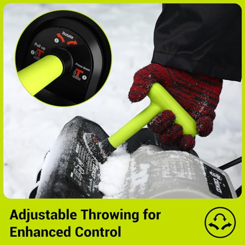 Electric Snow Shovel, 12-Amp Snow Blower 17" Wide & 6" Deep Clearing, Throws Snow 20 FT, Corded Snow Shovel Removal Tool with Adjustable Chute for Driveways, Sidewalks, Patios, Winter Storm Removal