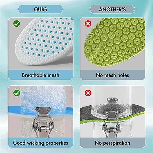 XINIFOOT 3 Pairs Breathable Shock Absorption Sport Shoe Insoles for Men&Women Elastic Soft Running Shoes Pad Replacement Insole (L Men 9-10.5 / Women 11-12.5)