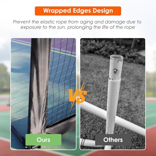 Tennis Rebound Practice Wall - 12ft x 6ft Rebounder Net for Tennis & Racquet Sports Ball & Pickleball, Training Tennises Backboard Net for Court Backyard and Indoor & Outdoor Training, Black