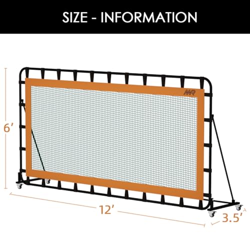MR Multi-Sport Rebounder 12'x6', Adjustable Tilt Net, Bounce Back Net for Tennis, Pickleball, Lacrosse, Hockey, Softball, Baseball