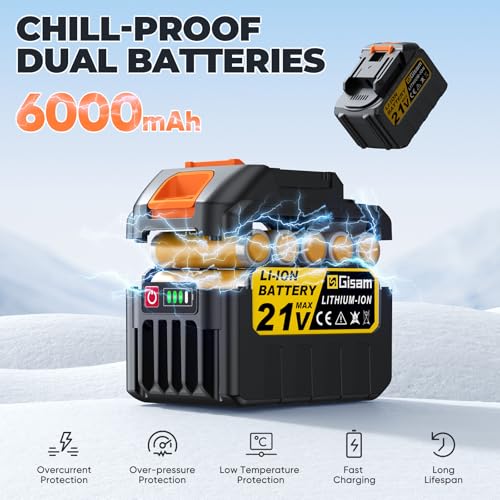 Cordless Snow Shovel, 3500W Battery Snow Blower with Dual 6.0Ah Anti-Freeze Batteries & Base Plate, 25.6Ft Throw, 13Inx7In Brushless Snow Shovel with Wheels for Driveway Sidewalk Snow Removal