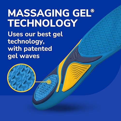 Dr. Scholl’s Energizing Comfort Men’s Everyday Insoles with Massaging Gel - Clinically Proven, All-Day Energy and Comfort Inserts with Patented Triple Gel Design - Shock Absorbing, Arch Support
