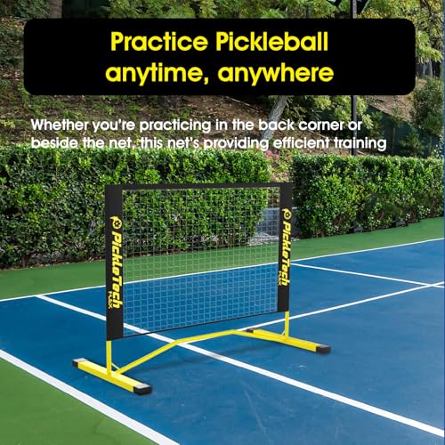 PICKLETECH Flex Version 4 ft Pickleball Practice Rebounder, Expandable to 10 ft for Double Player Practice - Outdoor Game - Fully Adjustable Regulation Height, Quick Setup