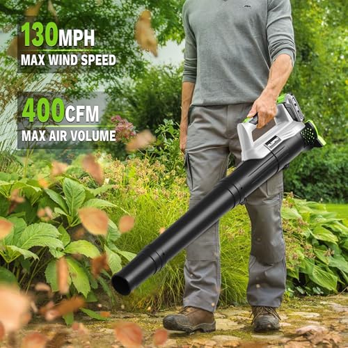 Cordless String Trimmer and Leaf Blower Combo with 2.0Ah Battery & Fast Charger, Ultra-Lightweight Blower 400CFM/130MPH and 12" Auto-Feed Weed Eater for Seniors/Women, Garden Lawn Care