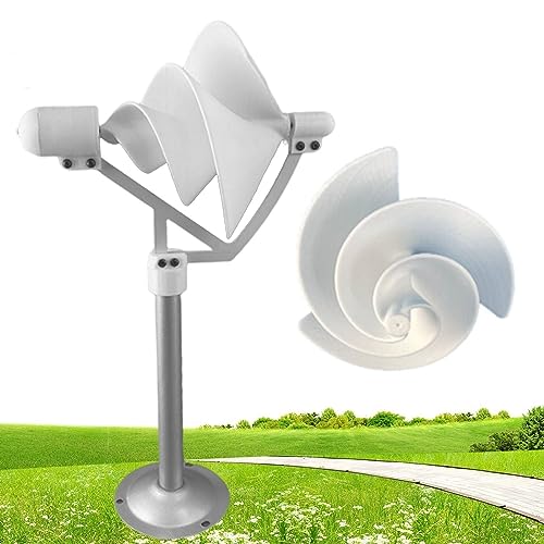 10W Micro Spiral Wind Generator Model Permanent Magnet Generator DIY White Wind Turbine Model Breeze Start Generator Light with LED Light