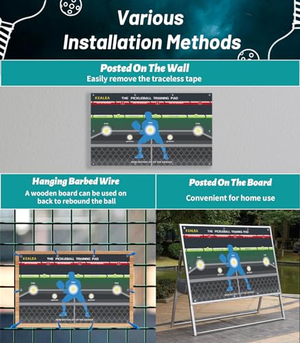 KEALEA Pickleball Training Pad, Practice Pickleball Dink Skill and Training Aid Equipment for Indoor and Outdoor Training Court
