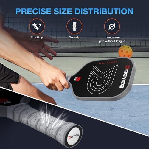DGYGQ Pickleball Paddles - Professional Carbon Fiber Paddle with Honeycomb Core Pickleball Rackets - Lightweight Precision & Enhanced Shock Absorption for High Spin & Powerful Shots (Grey)