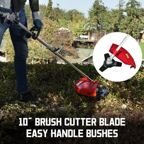 PowerSmart 25.4cc Gas Weed Wacker, String Trimmer/Edger 16-Inch with 10-Inch Brush Cutter for Grass Cutting
