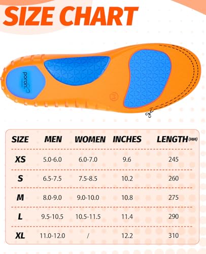 Plantar Fasciitis Insoles for Men & Women,High Arch Support Insoles for Pain Relief, 220+lbs Removable Insoles for Flat Feet,Birthday Gifts for Men Women Dad Mom,Stocking Stuffers Christmas Gifts（L