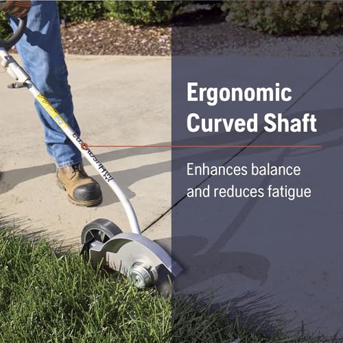 Husqvarna 122LKE Gas Edger, Multi-Purpose Tool with Lawn Edger Attachment, Features 6-Inch Adjustable Wheel and Curved Shaft