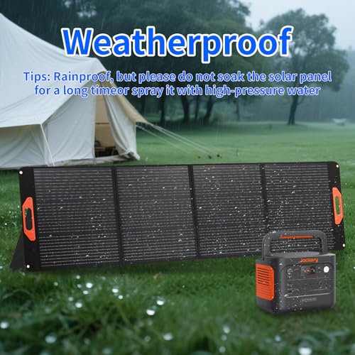 200W Portable Solar Panel for Power Station, Compatible with Jackery, Ecoflow, Bluetti, Anker and More Portable Power Stations, 23.5% High Efficiency, Weatherproof for Camping, RV, Emergency Power