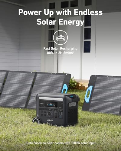 Anker SOLIX F2600 Portable Power Station, 2400W (Peak 3600W) Solar Generator, GaNPrime Battery Generators for Home Use, 2560Wh LiFePO4 Power Station for Outdoor Camping, and RVs (Solar Panel Optional)