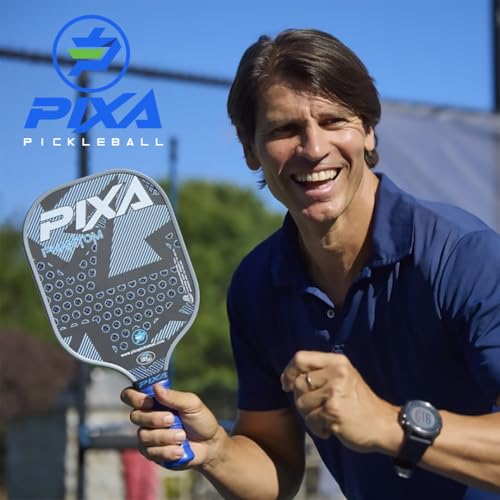 PIXA Phantom T-700 RAW Carbon FACE Pickleball Paddle; 20mm; Intermediate/Advanced; MAX Power, Control, and Spin; 5.12 INCH Handle; Great Gift!