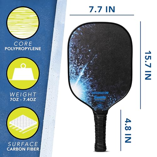 Franklin Sports Decimator 2 Player Pickleball Paddle + Ball Set - (2) Fiberglass Rackets + (4) X-40 Balls Included - USA Pickleball (USAPA) Approved
