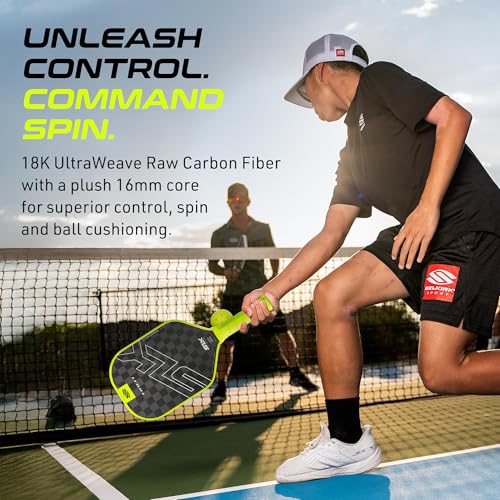 Selkirk Sport SLK Halo Control XL Pickleball Paddle | Carbon Fiber Pickleball Paddles with a Rev-Core Power Polymer Core | Designed for Ultimate Spin & Power | Green
