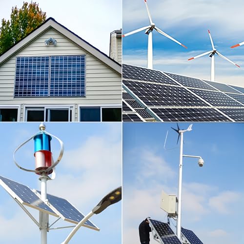 2000W Wind Solar Hybrid Charge Controller, 1000W Wind Turbine & 1000W Solar Panel Charge Controller, 12V/24V Battery Off Grid MPPT Boost Charge Regulator with Dump Load for Home Street Light