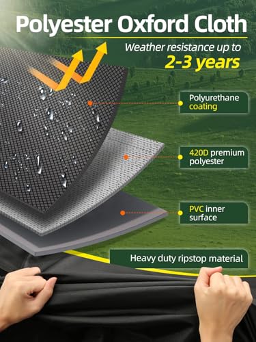 Eventronic Riding Lawn Mower Cover, 54" Lawnmower Covers For Outdoor, 420D Polyester Oxford Lawn Mower Cover Waterproof Heavy Duty, Riding Lawn Tractor Cover