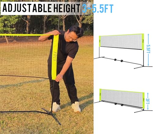 FDLS 10FT Portable Badminton Pickleball Net with Carry Bag for Indoor Outdoor, Height Adjustable| Easy Setup