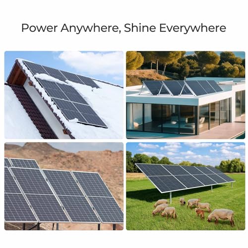 Renogy 1180W Solar Panels 2pcs 590 Watt N-Type Bifacial Solar Panel Monocrystalline 16BB 25% High Conversion Efficiency for Homes Roof Top RV Boat Camping Black