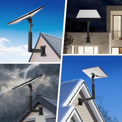 Bloazzup Starlink Mount, Adjustable Starlink Wall Mount Gen 3 with Telescoping Support Arm, Rustproof, Weatherproof for Concrete Walls and Wood Walls, Easy Installation Black