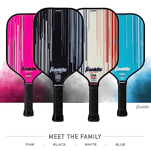 Franklin Sports Pro Pickleball Paddles - Signature Series Pro Paddle with MaxGrit Surface - USA Pickleball (USAPA) Tournament Approved - 16mm Polypropylene Core - Black