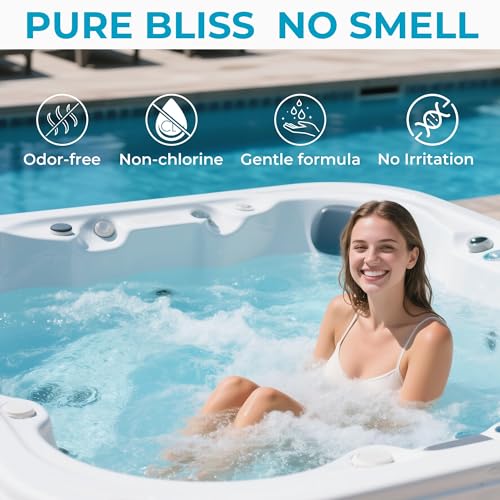 POOLACC Non-Chlorine Spa Shock for Hot Tub - 5 lbs, Chlorine-Free Shock Oxidizer Treatment for Hot Tubs, Spas and Swimming Pools, Fast Acting, Quick Dissolving Oxidizing Shock for Crystal Clear Water