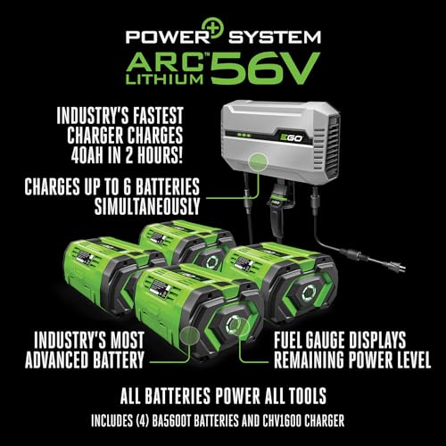 EGO Power+ Electric Riding Lawn Mower, 42" Deck with Zero Turn Radius, Includes (4) 56V 10.0Ah Batteries and Charger - ZT4204L