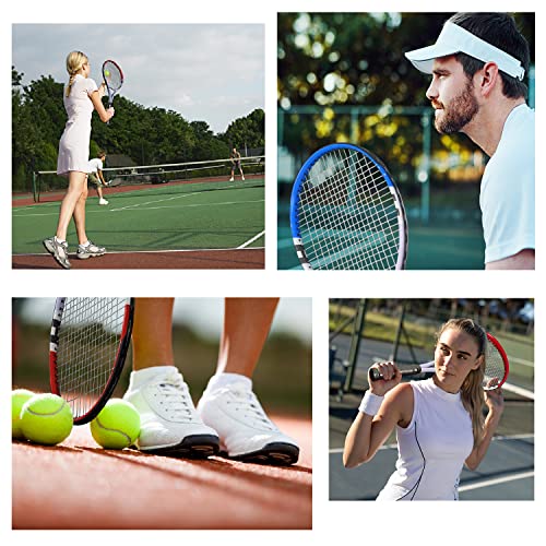 Tennis Racket Pre-Strung Lightweight 27 Inch Racquet Recreational Adult Rackets for Men Women Students Training Tennis Starter Kit with Balls,Carry Bag and Overgrips (Red/White - 2 Rackets)