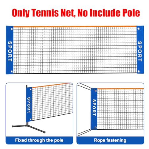 Eastgoing 10 ft Mini Portable Soccer Tennis Net | Pickleball Net for Driveway Backyard. Easy Assemble Beach Tennis Net -（Only Net）