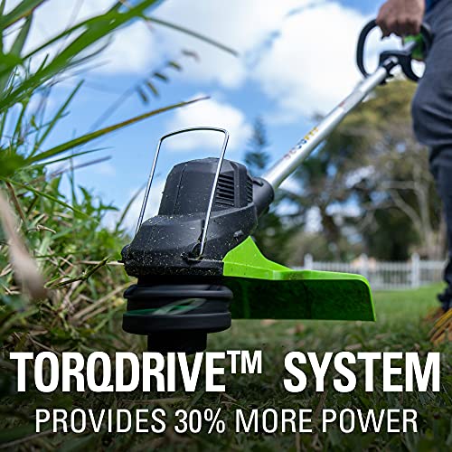 Greenworks 48V (24V x 2) 15" String Trimmer, (2) 2Ah Batteries and 4A Dual Port Charger Included