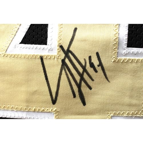 Cam Jordan Autographed/Signed Pro Style Black XL Jersey Beckett Witness