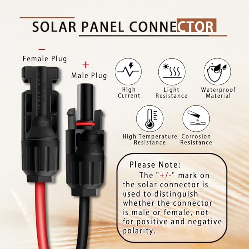 COMeap Solar Panel Adapter for Jackery, 6FT/1.8M Compatible with MC-4 to DC 8mm Extension Cable with DC7909 to DC8020/DC5525 Connector for GZ Yeti Bluetti Solar Generator Power Station 12AWG - Orange