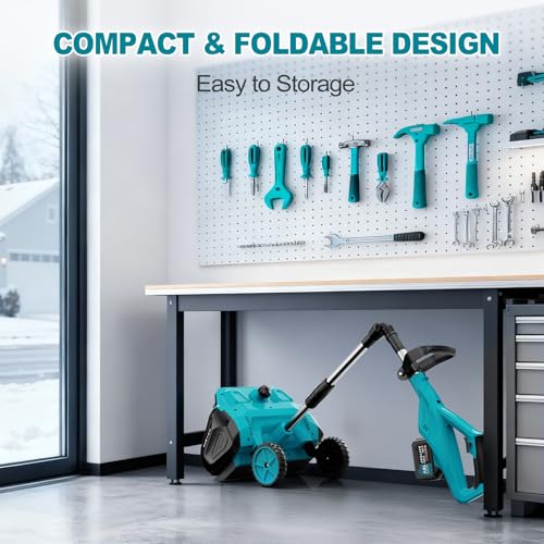 Cordless Snow Shovel with Wheels, 17-Inch Electric Snow Blower, 18V 2x4.5Ah Battery Powered Brushless Motor, 25ft Throwing Distance, Winter Removal Tool for Driveway Sidewalk Patio