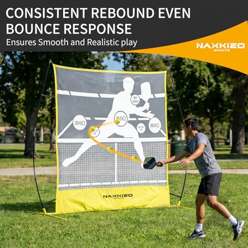 NaxKizo 2026 Upgraded Pickleball Practice Rebounder Net, 6FT Pickleball Training Equipment with Metal Frame, Pickle Ball Rebounder for Outdoor Indoor, Pickle Ball Trainer for Dink Volley Training