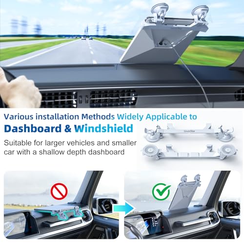 FONKEN for Starlink Mini Car Mount for Dashboard for Starlink Mini Dash Mount for Starlink Mini Suction Cup Mount for Dashboard & Windshield Suitable Most Vehicles and Ensures Stable Satellite Signal