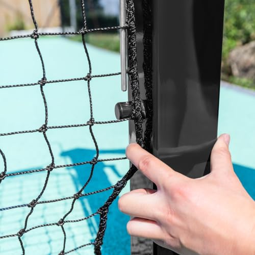 Vermont Pickleball Posts | Regulation Size, Weatherproof Steel Posts with Optional Ground Sockets - Posts Only (Flip Top Steel Ground, Black, Square)