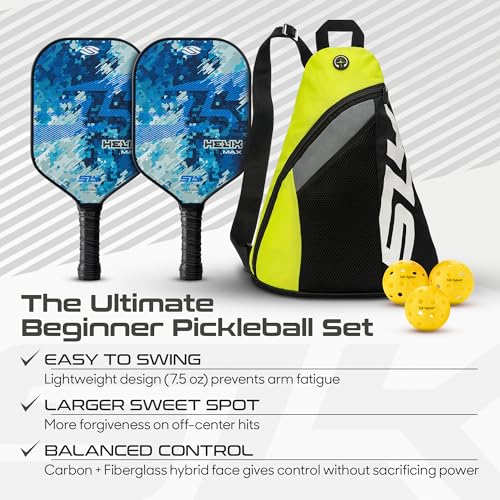 Selkirk Sport SLK Helix Pro Pickleball Paddle | Thermoformed Carbon Fiber Core Pickleball Paddles with Carbon Fiber & Fiberglass Hybrid Face | Unmatched Control | Camo Glitch Bundle