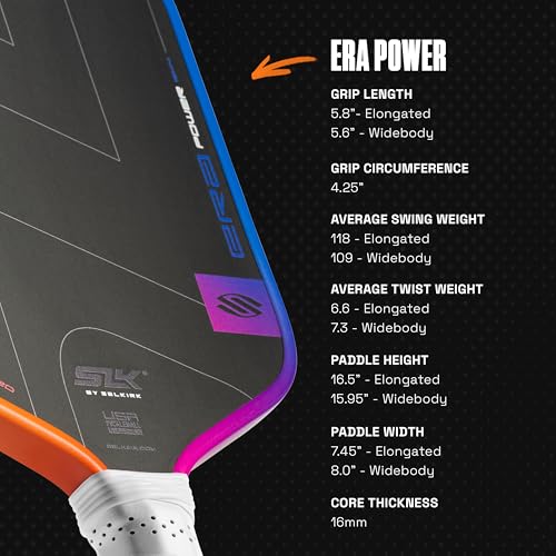 Selkirk Sport SLK ERA Power Pickleball Paddle | Carbon Fiber & Fiberglass Hybrid Face for Power, Spin & Control | Dynamic Fusion Core | Professional Pickleball Paddles | Widebody Sunset