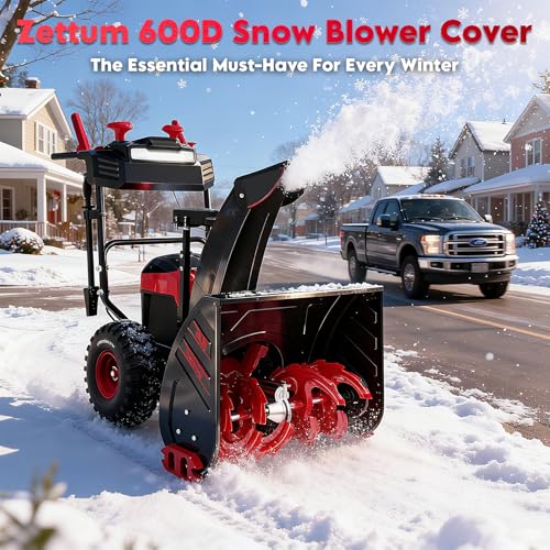 Zettum Snow Blower Cover - 600D Snowblower Covers Waterproof Heavy Duty, Outdoor Snow Thrower Cover Universal Fit for EGO, Honda, Ryobi, Cub Cadet, Ariens, Troy Bilt, Snow Joe, Toro and PowerSmart