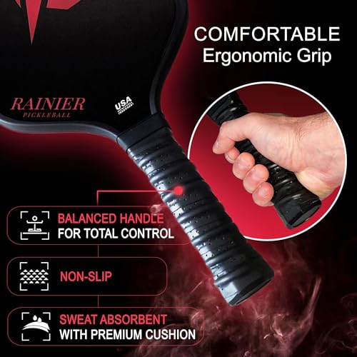 Fiberglass Pickleball Paddles Set of 2 | USAPA Approved Pickleball Paddle | 2 Rackets, 2 Balls, 1 Sling Carry Bag | 16mm Pickle Ball Paddle Set for Men and Women