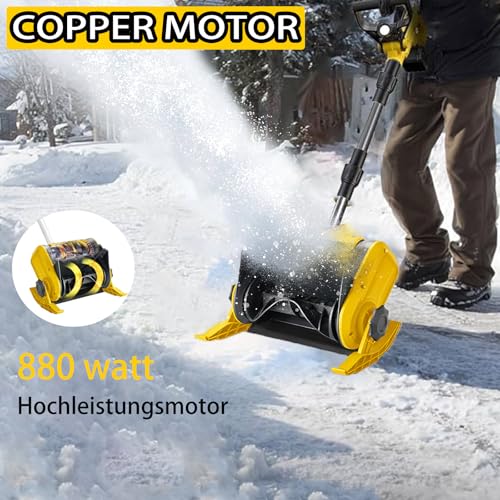 Electric Snow Shovel Compatible with Dewalt 20V Battery, 12 inch Electric Snow Blower, Foldable Lightweight Snow Blower Cordless, 20 ft Throwing Distance Power Snow Removal (No Battery)