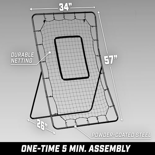 GoSports 5 x 3 ft Baseball & Softball Pitching and Fielding Rebounder - Pitch Back Return Net with Strike Zone