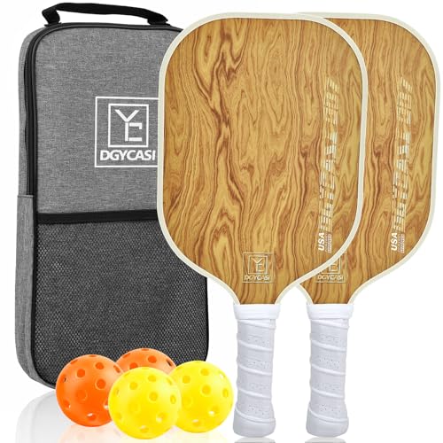Pickleball Paddles Set of 2, 2026 USAPA Approved Pickleball Set, Fiberglass Lightweight Pickle Ball Rackets 2 Pack, 2 Outdoor Pickleball, 2 Indoor Pickleball Balls, 1 Pickleball Bag for Women and Men