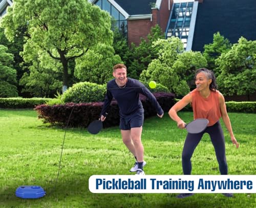 MINI ZOZI Pickleball Trainer Self Practice Training Aids Match Buddy Equipment with High Elastic Strings Launcher Rebounder Machine 2 TPR Balls Accessories for Pickle Ball Lovers Gifts