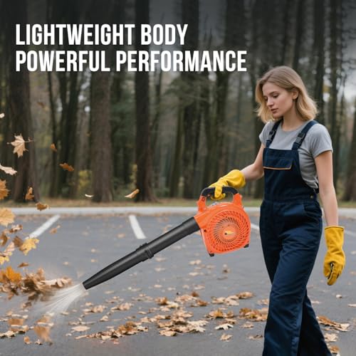 RIDALIYA 28CC Gas Leaf Blower, 1.1HP 2-Stroke Handheld Blower, 460 CFM 160 MPH High-Performance Air Volume, Lightweight Design for Lawn, Yard, and Driveway Cleanup