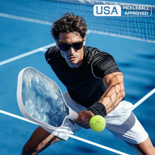 LUZZ Pickleball Paddles Set of 2, T700 Carbon Fiber Pickleball Paddle Sandblasted Surface with Honeycomb Core for Beginners Increased Spin Control Pickle Ball Rackets 2 Pack