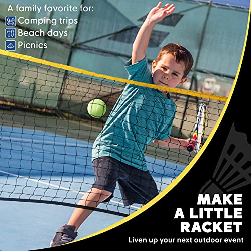 BOULDER Portable Badminton Pickleball Net - Foldable / Extendable Poles for Multiple Sports Heights (UP to 5 ft) - Ideal for Tennis, Pickleball, Soccer Tennis - Easy Setup (Black, 10 FT)