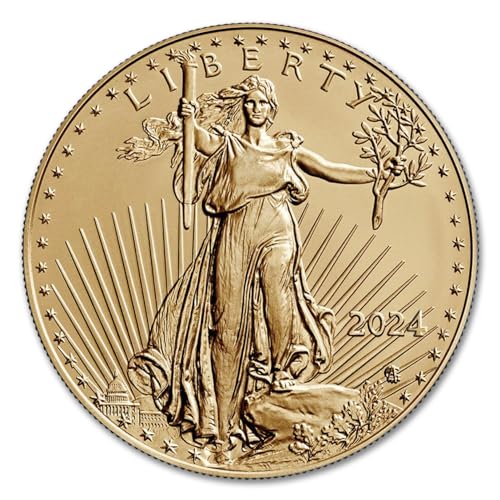 2024 ‎- 1/10 oz American Gold Eagle Coin Brilliant Uncirculated with Original United States Mint Box and a Certificate of Authenticity $5 Seller BU