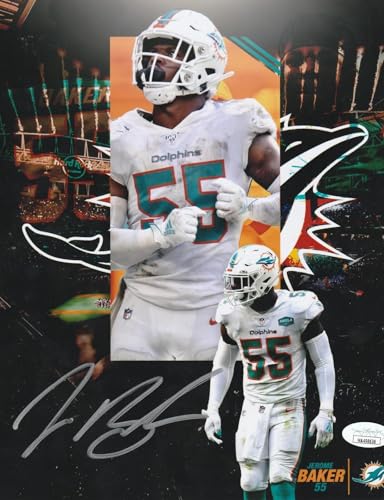 JEROME BAKER MIAMI DOLPHINS JSA AUTHENTICATED ACTION SIGNED 8x10 - Autographed NFL Photos